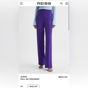 NWOT Reiss Aleah Pull On Trousers